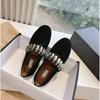 Spring Metal Buckle Elastic Band Ballet Shoes Women's Retro Leather Flat Bottom One Pedal Mary Jane Single Shoes