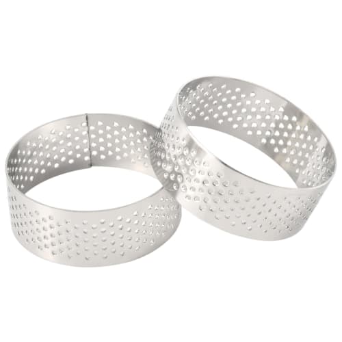 Haskoss 10-Pack 5cm Round Small Tart Pans, Heat-Resistant Stainless Steel Tart Rings, Cake Rings, Cake Molds/Round Cake Baking Tools, Heat-Resistant P