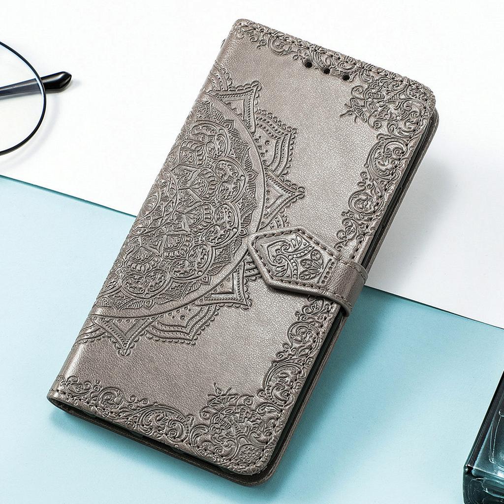 Mandala Embossed Leather Wallet Flip Case for Samsung Galaxy Note 20 Ultra Xcover 7 M53 M33 M15 M36 5G Card Slots Cover