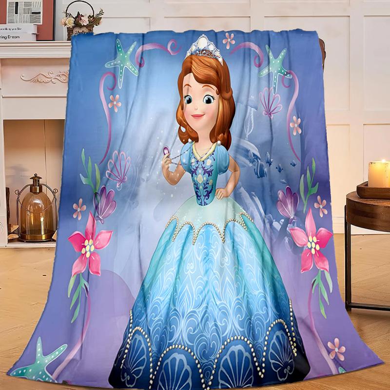 1PC Princess Sofia Flannel Blanket Gift, Suitable for Both Men And Women, Soft Ideal for Beds And Sofa, Birthday Or Christmas Gift