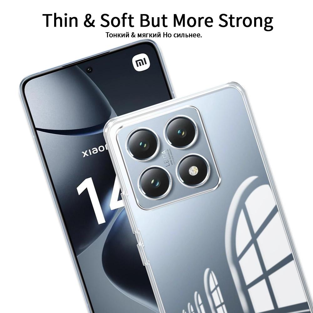Для Xiaomi 14T Pro Чехол Прозрачный Мягкий Силиконовый Прозрачный Бампер Чехол для Телефона Для Xiaomi 14T Mi14T 2024 Прозрачная Противоударная Задняя Крышка
