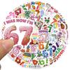 50 шт. Модный набор наклеек на тему цифр Шесть и Семь. Неповторяющиеся. Изысканные декоративные виниловые съемные наклейки. Без следов.
