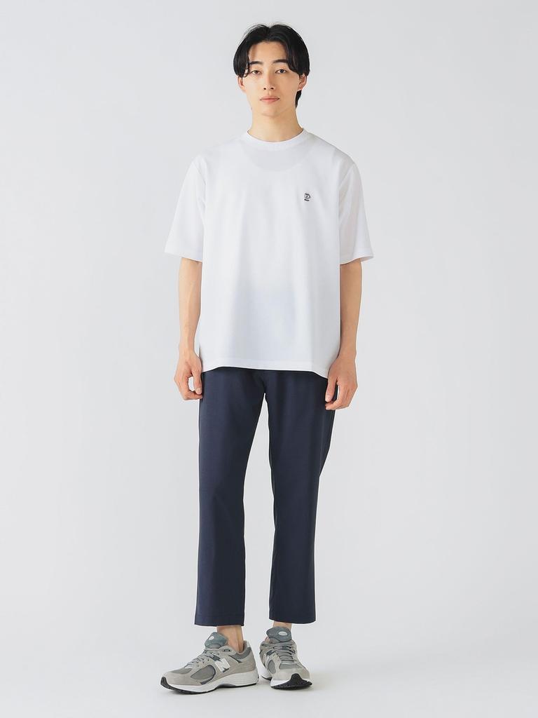 Beams Heart Men's Quick-Drying, Cool-To-The-Touch Polyester Trousers, Tapered Easy Pants, Navy, Size S (Product Code: 42230041639)