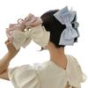 Satin Large Bow Hair Claw Clips Fadeless Fabric Strong Hold Non Slip 3Pcs for Girls Daily Play Date Gift