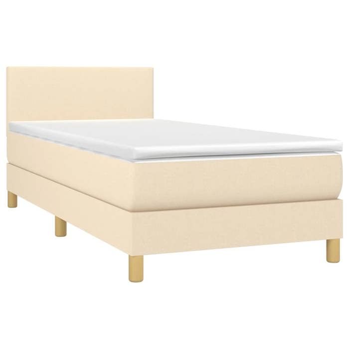 Maison Exclusive - Sommier à lattes de lit avec matelas LED Crème 80x200 cm Tissu