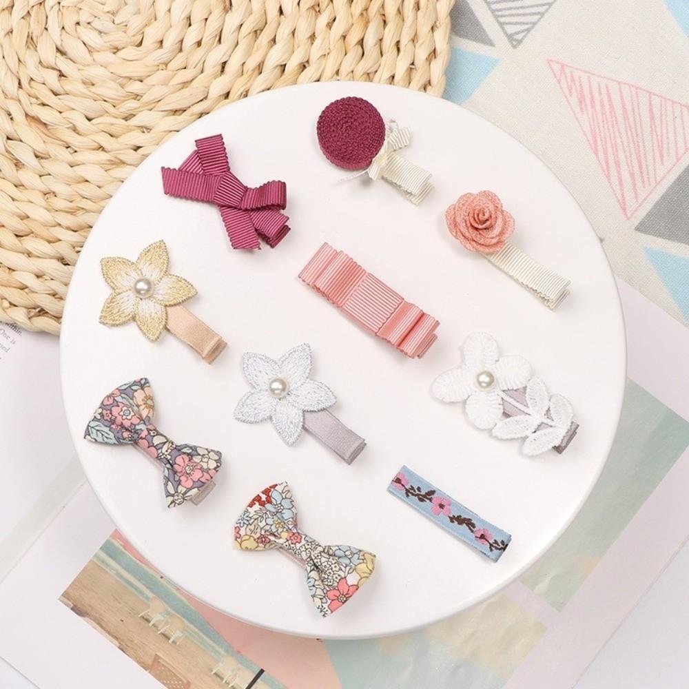 10pcs Bowknot Baby Girls Hairpin Traceless Hair Bangs Clip Cute Bow Hair Clip BB Clip Photoshoot