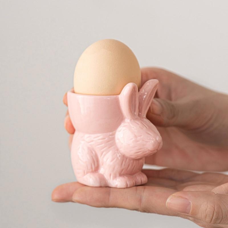 Rabbit Shape Eggs Cups Handmade Eggs Tray Eggs Supplies Boiled Eggs Holder Add a Touch of Charm to Your Breakfast Table