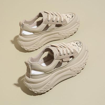 Женская обувь новая летняя дышащая тонкая полая подошва-маффин толстая подошва легкие супермягкие спортивные сандалии