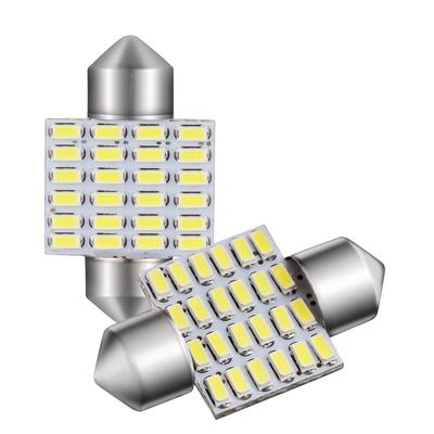 GOSMY T10 31 мм Светодиодная лампа 24 светодиода для салона Белая 6000K-6500K Совместимая