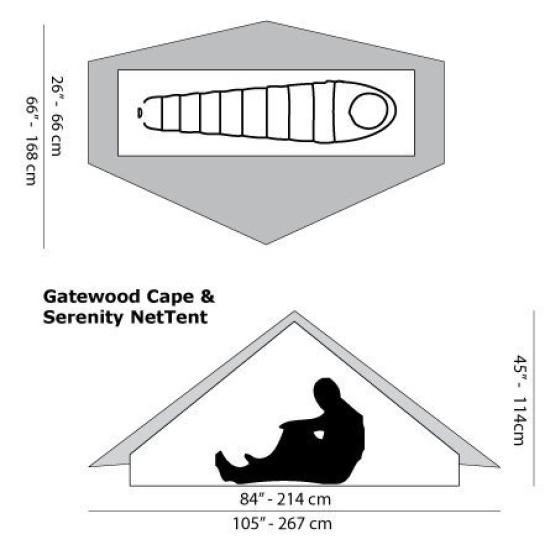 Six Moon Designs Gatewood Cape 10oz Single Person Ultralight - - брезент/накидка (Серый)