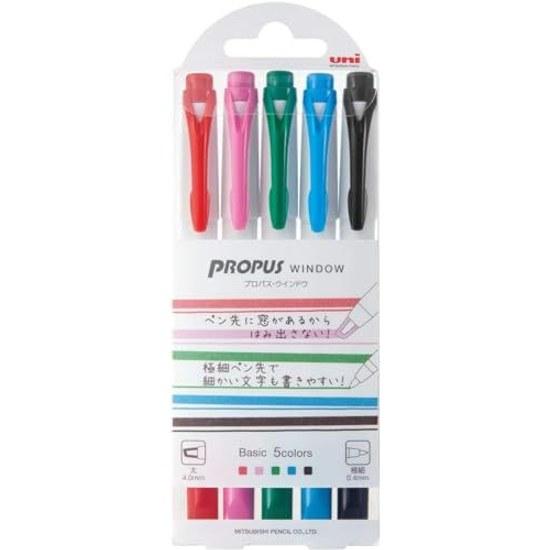 Маркер Mitsubishi Pencil Color Marker Propus Window Basic 5 цветов PUS103T5C