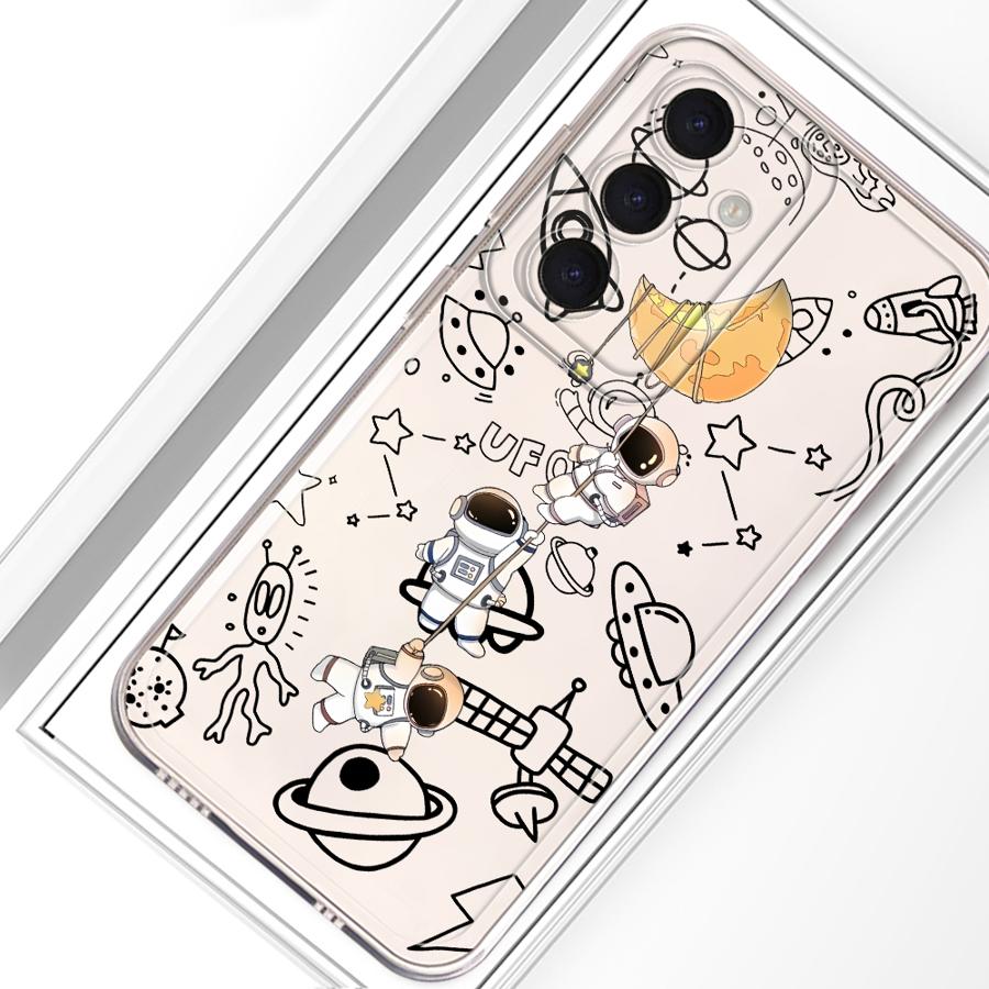 Мультяшный милый чехол-астронавт для Samsung Galaxy A34 A35 A14 A16 A56 A50 A54 A15 A55 A23 A36 A13 A33 A52 A25 A51 A52 A31 A26 A24