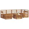7 Piece Outdoor Corner Sofa Set Natural Solid Acacia Wood