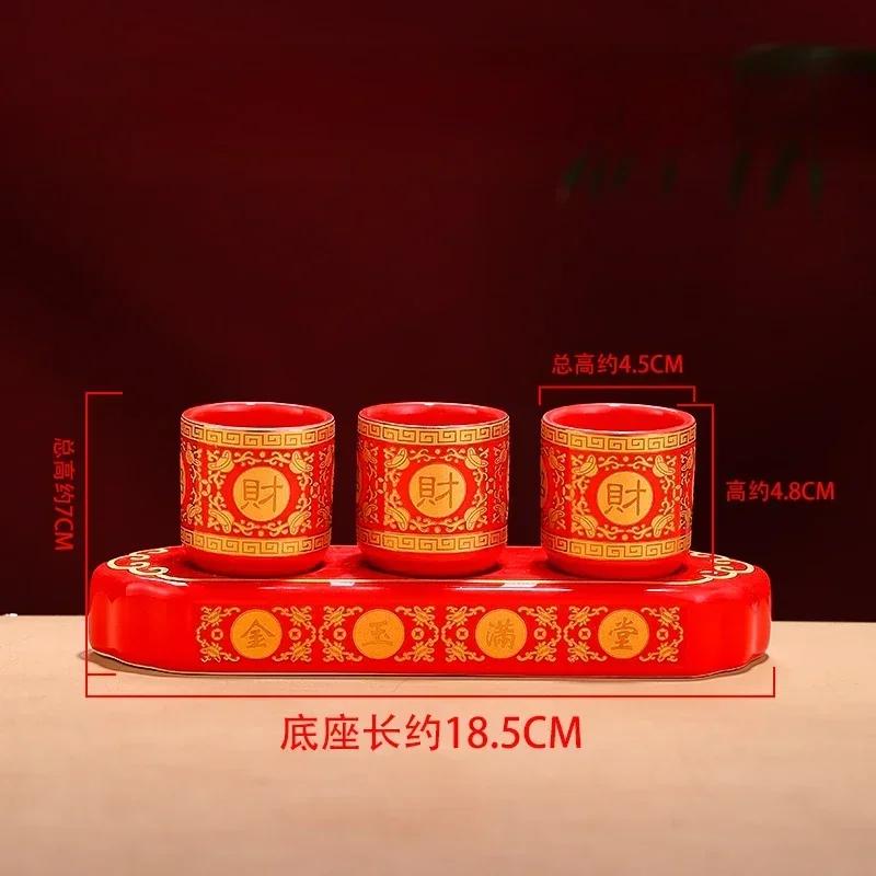 4 шт./лот Китайская креативная керамическая чашка для воды для использования Буддой: Бытовая чашка для воды Лотос Бодхисаттвы перед Буддой Фэн-шуй