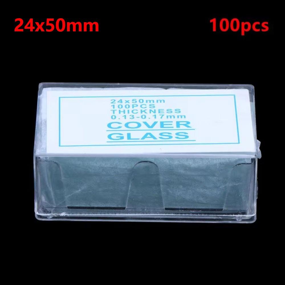 100Pcs Glass Microscope Slides Coverslips for Biological Specimen Preparation