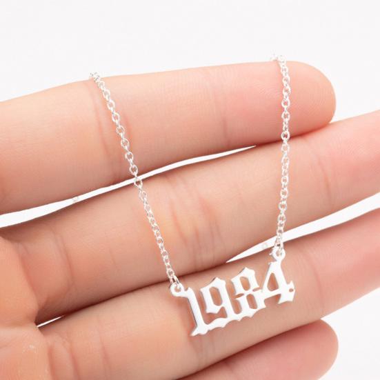 Ожерелье-цепочка из нержавеющей стали с номером года рождения 1980-2019, ювелирные изделия