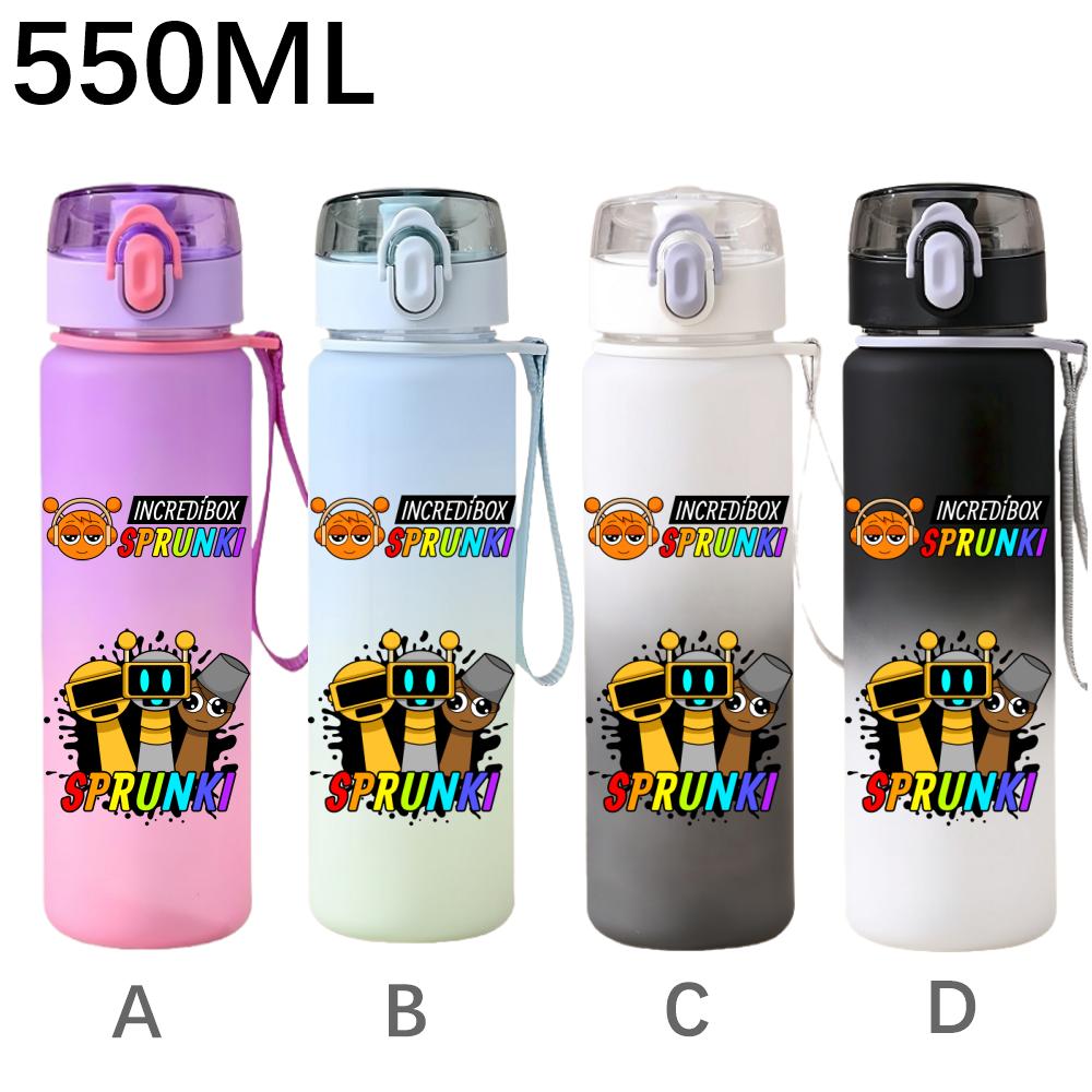 High Quality 550ml Game Sprunki Gradient Sports Water Bottle Cartoon Leak-proof Portable Drinking Bottles Outdoors Sports Fitness Water Cup