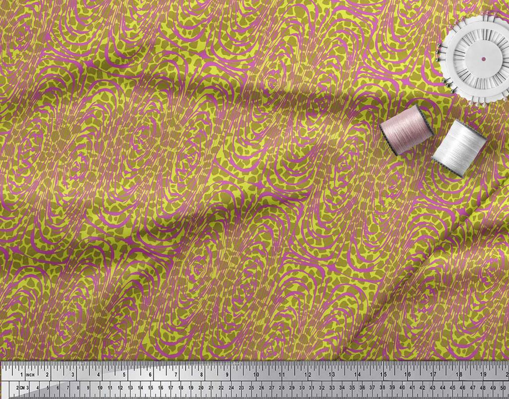 Soimoi Синяя японская креп-сатиновая ткань с принтом из кожи зебры и леопарда 1 метр 42 дюйма