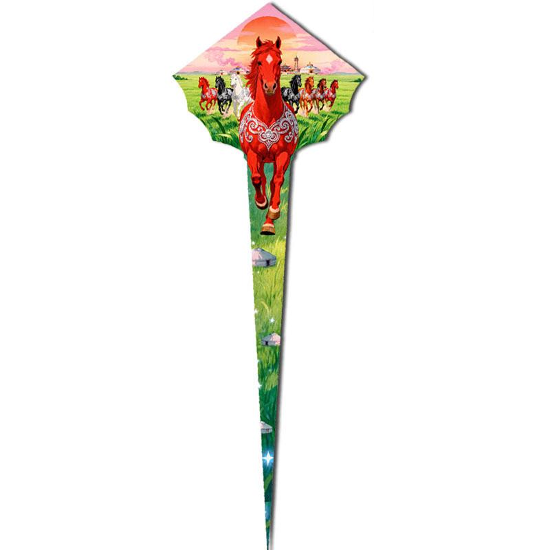 Modern Triangular Horse Kite With Glass Fiber Frame And Large Flying Line For Kids And Gift Giving