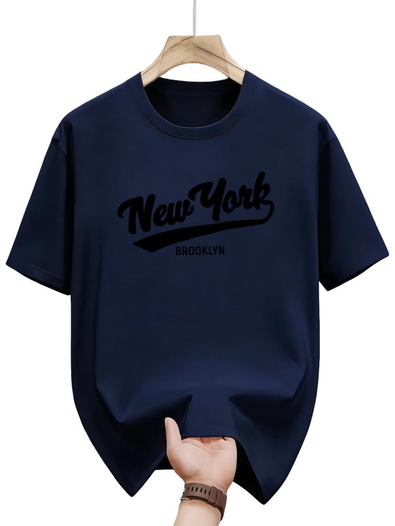 Мужская круглая футболка с надписью New York мужская дизайнерская модная городская футболка ретро топ для мужчин