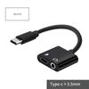 2 In 1 Type-C To 3.5MM Audio Adapter Cable Charging Port Earphone Type-C Audio Cbale AUX Adapter Cable Headset Calling Android