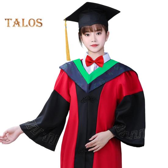 Graduation Cap And Gown Set Class of 2025 Graduate Uniform Academic Doctor Robe with Tassel for High School College Bachelor