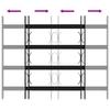 Window Security Grille with 4 Horizontal Bars 3 pcs 43 74 cm