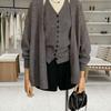 Korean-Style Knit Cardigan & Halter Strap Vest Set for Autumn/Winter