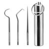 3 шт./компл. зубочистка из нержавеющей стали для ухода за полостью рта, инструмент для чистки зубной нитью, портативный набор зубочисток