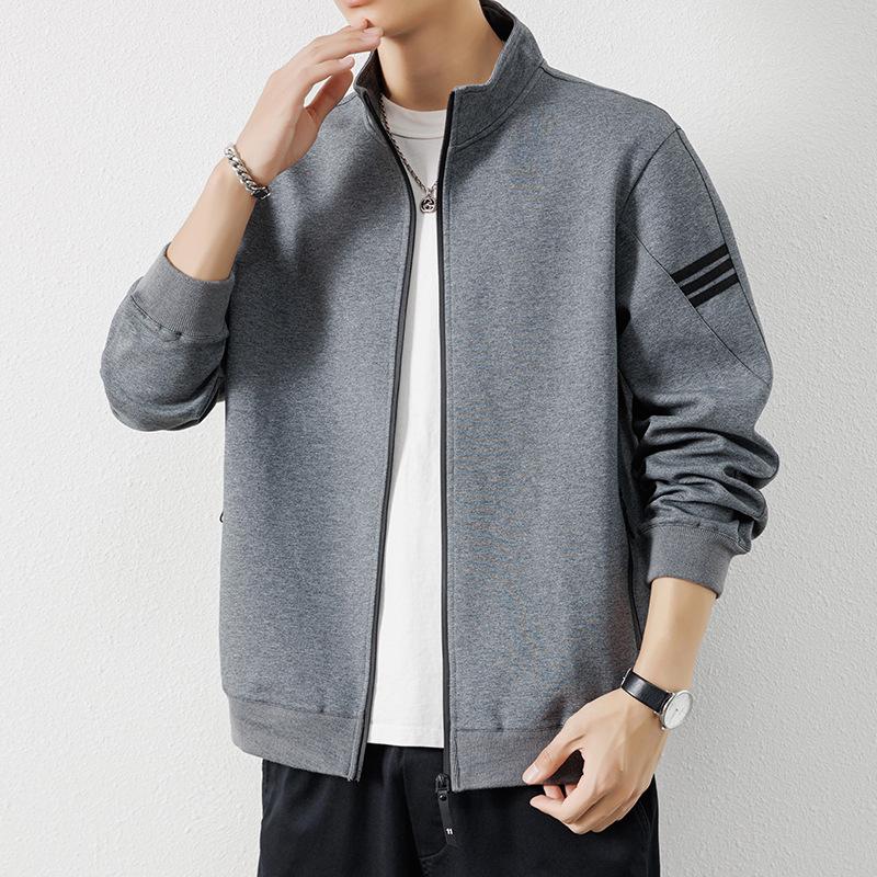 Men's Jacket Sports Coat Spring and Autumn New Cardigan Sweater Casual Loose Plus Size