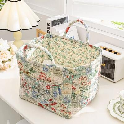 Корзина для хранения тканей в пасторальном стиле, штабелируемая, моющаяся, органайзер для хранения всякой всячины, складная рамка для организации мусора из нижнего белья