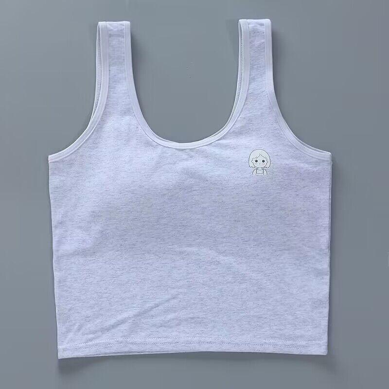 Хлопковый бюстгальтер, нижнее белье для подростков, тренировочный бюстгальтер для девочек, укороченный топ, 8–14 лет