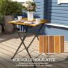 3-Piece Seating Group Dining Set for 2 People, Folding Dining Table with 2 Folding Chairs for Patio Balcony Teak
