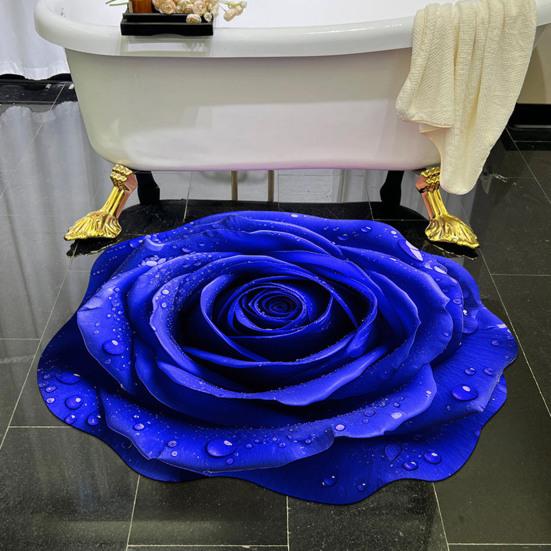 3D Цветочный коврик для пола Нескользящий Впитывающий коврик для ванной Реалистичный коврик с цветочным узором для кухни, спальни, гостиной, прихожей