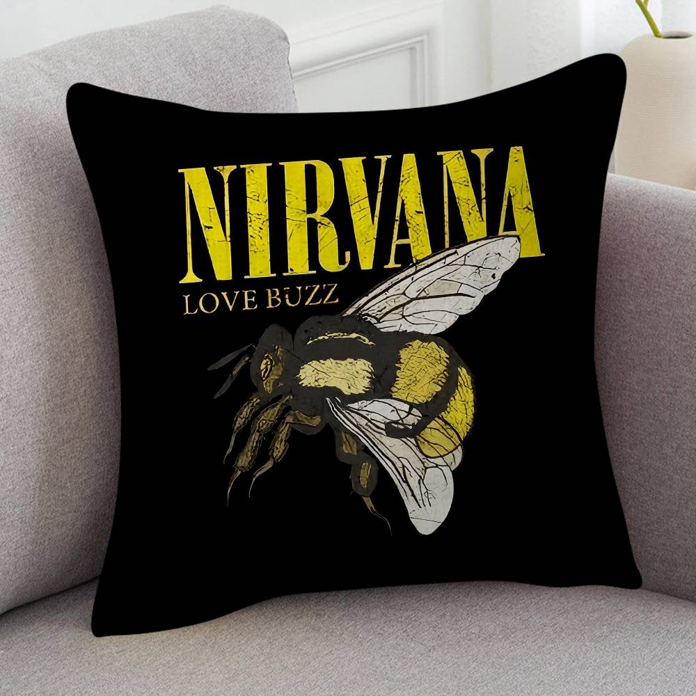 Rock Band Nirvana Pillow Cushion Cover Pillowcase Living Room Sofa Home Decor Customized