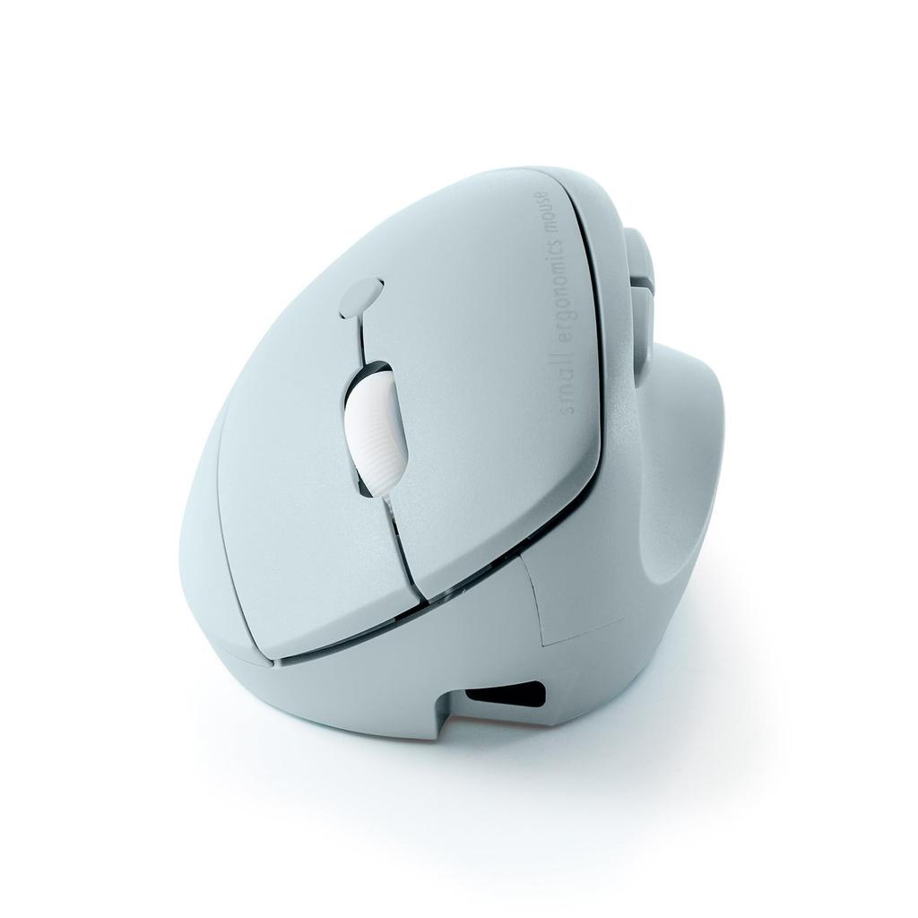Sanwa Supply Quiet Bluetooth Small Ergonomic Mouse 5 (Rechargeable, Buttons, Blue) MA-EBBS522BL