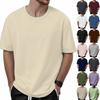 Men's 320G Cotton Short Sleeve T-shirt Men's Summer Loose Half Sleeve Solid Color Non-permeable Cotton