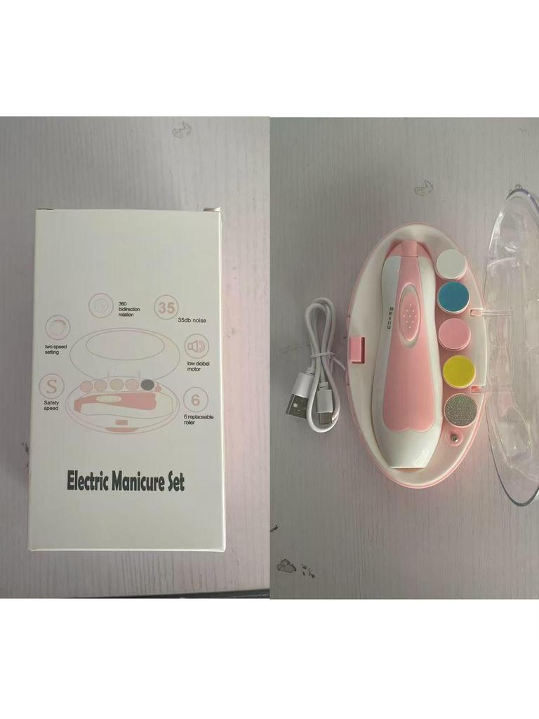 6-in-1 Electric Baby Nail Grinder Set: Safe, Anti-Scratch, Anti-Pinch Clippers for Portable Child Manicure