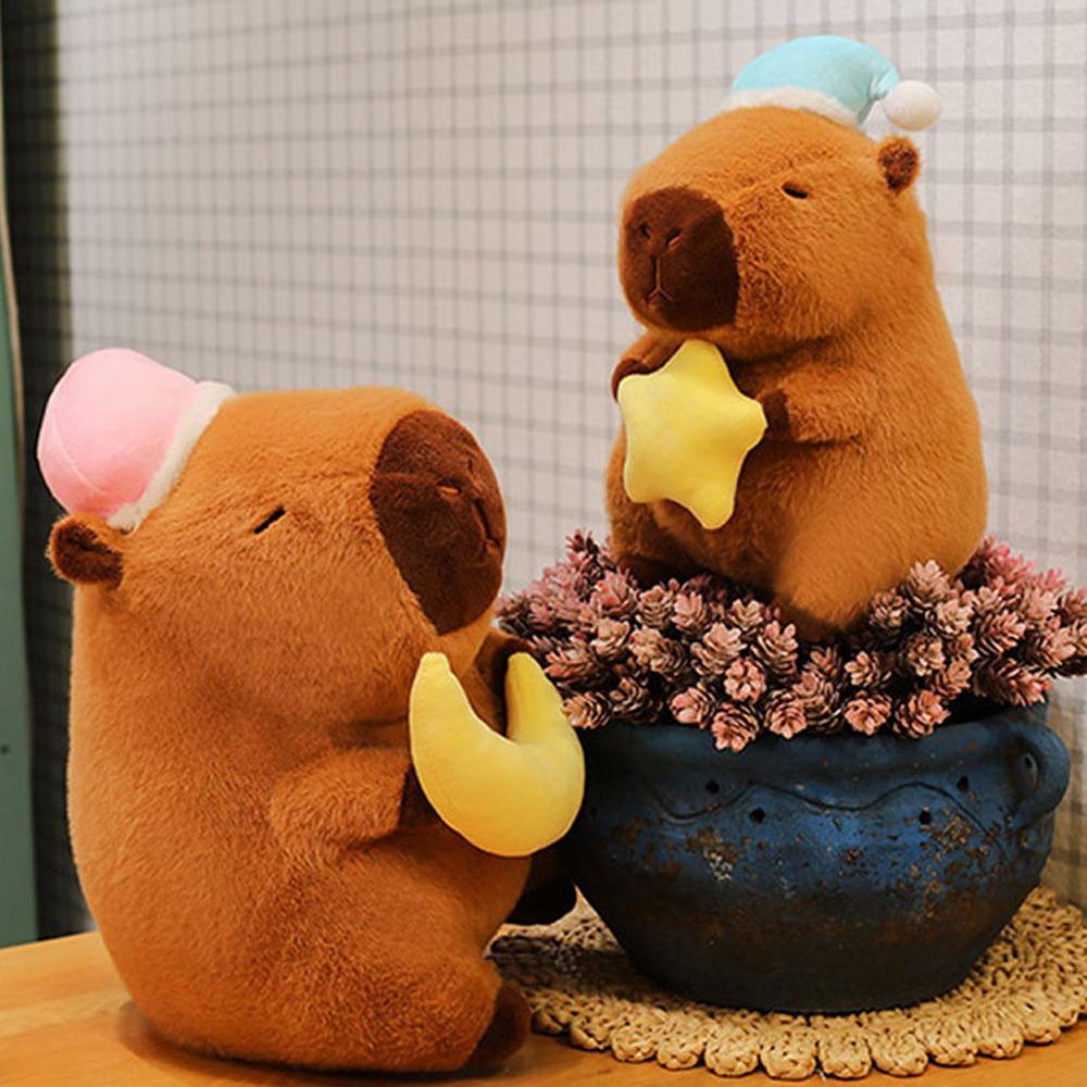 Moon Goodnight Capybara Doll Star Capybara Fluffty Doll Capybara Plush Toy Christmas