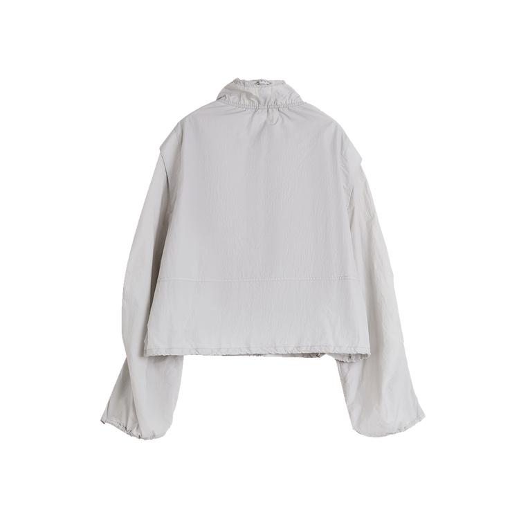 ELLE Lightweight UPF50+ Skin Jacket With Drawstring Design And Stand Collar Women Jacket Gray EF47575