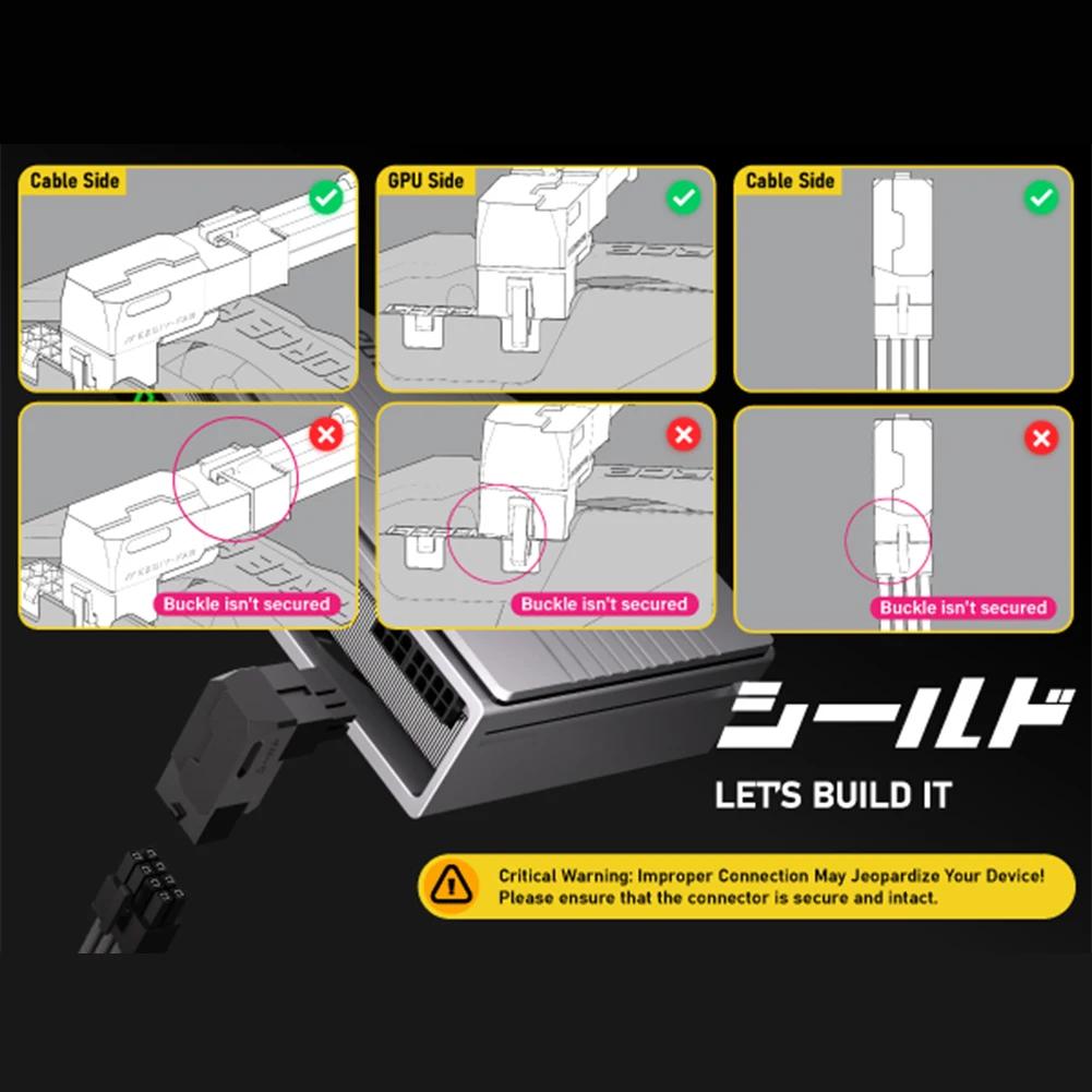 8-контактный адаптер питания GPU PCIe с угловым разъемом 90 градусов, интерфейсы питания, поворотная головка для видеокарты настольного ПК