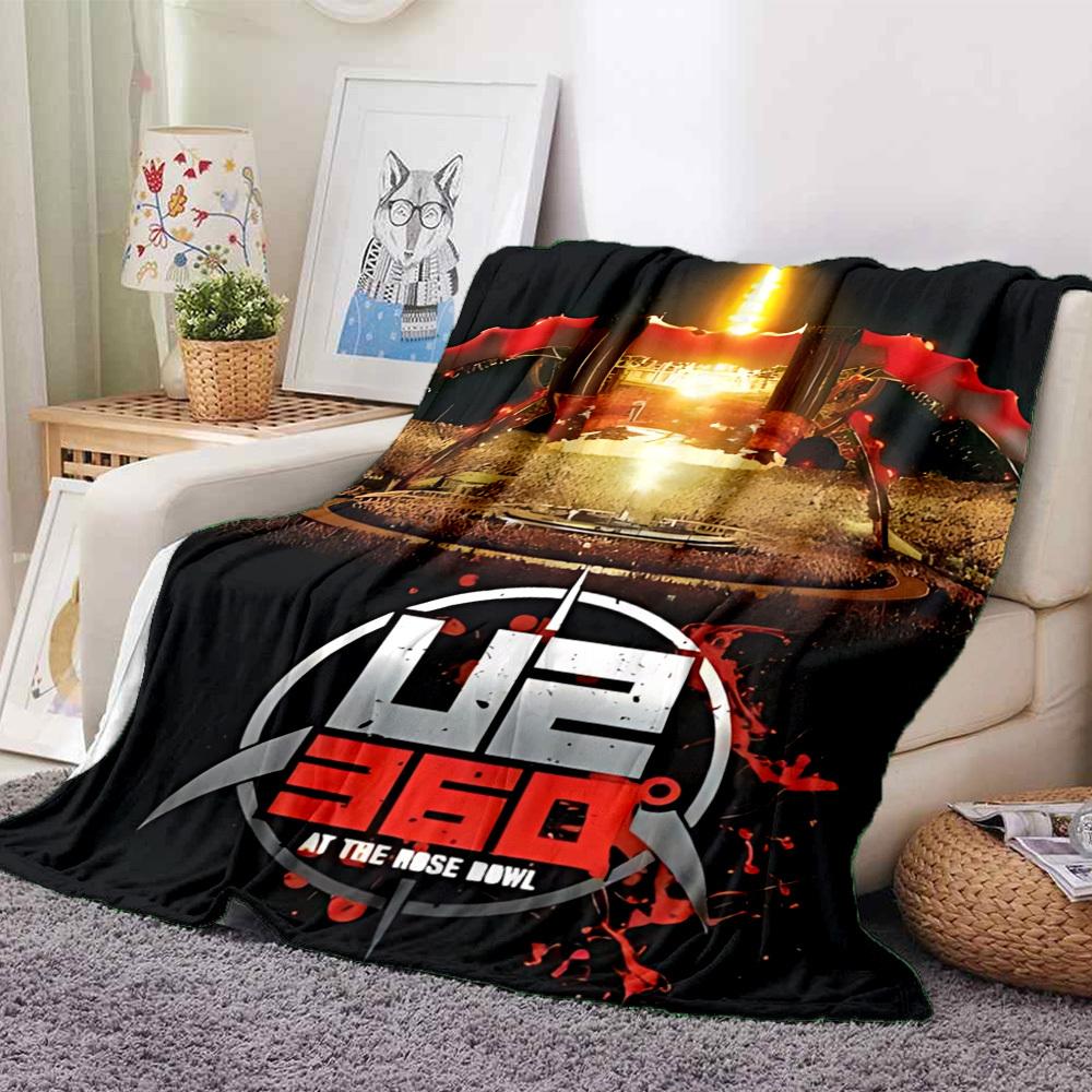 1pc U2 Band Blanket Soft All Season Throw with Vibrant Design, Perfect for Home, Travel, and Gifts, Ideal for Naps and Camping
