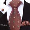 Floral Striped Paisley Literary Style Men'S Tie Pocket Towel Cuffs Three Pieces