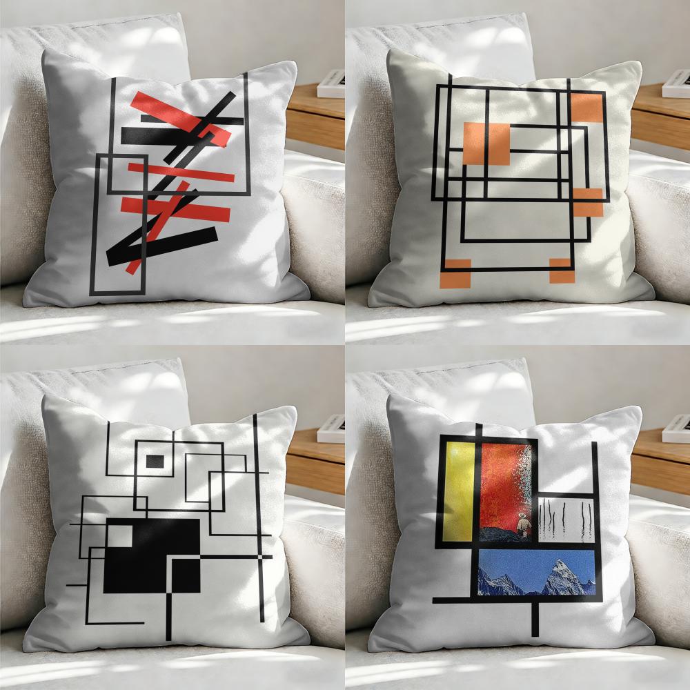 Abstract lines Cushion Cover Soft Short Plush Pillow Cover Smooth Cozy Texture Aesthetic Cushion Case Home Decor