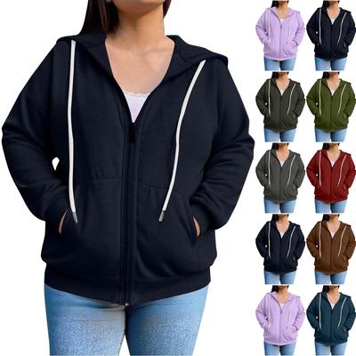 Женские модные повседневные худи больших размеров с длинным рукавом и капюшоном, однотонные