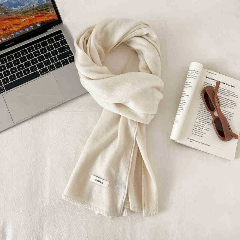 Шарф из 100% шерсти премиум-класса, пригодный для машинной стирки, женский, утолщенный, теплый, для шеи