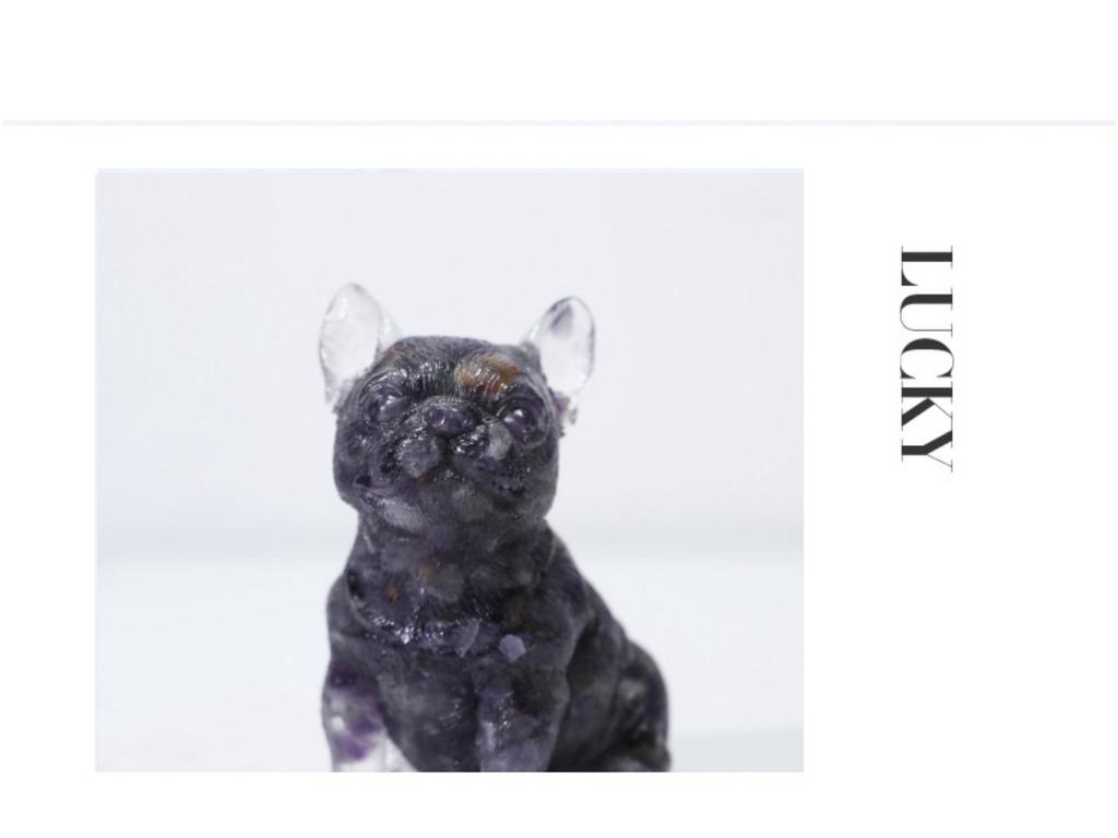 Charming Wangcai French Bulldog Figurine: Crystal Chip Stone Resin Craft
