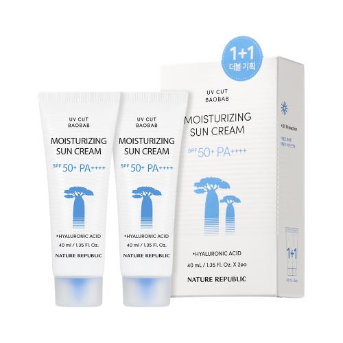 [Nature Republic] UV Cut Baobab Moisture Sun Cream SPF50+ PA++++ (2-pack)