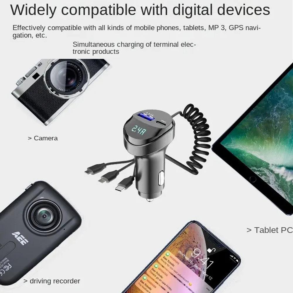 Автомобильный MP3-плеер FM-передатчик беспроводной Bluetooth 5.0 аудиоприемник автомобильный комплект Handfree Type-C USB быстрое зарядное устройство для iPhone Huawei