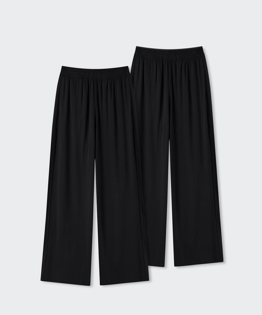 MUSINSA STANDARD WOMAN Женские мягкие трикотажные широкие брюки для отдыха 2 шт.